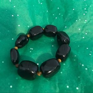 Chunky Black Stone Bracelet